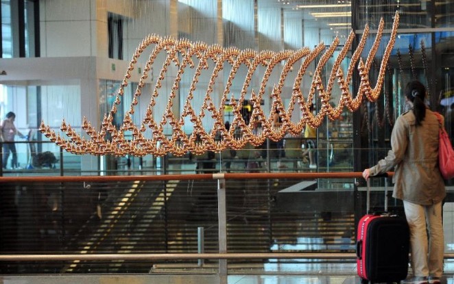Инсталляция Капли Дождя, Аэропорт Чанги, Сингапур