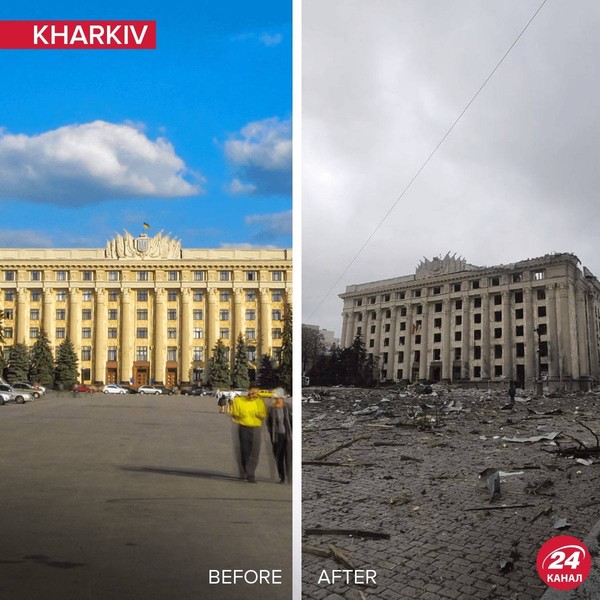 Харьков до и после вторжения россии