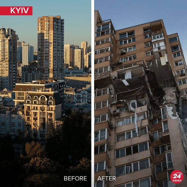 Киев до и после вторжения россии